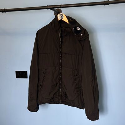 Medium C.P. Company Black G.D.P Polartec Nylon Padded Goggle Jacket GDP